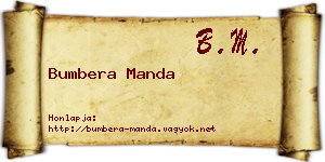 Bumbera Manda névjegykártya